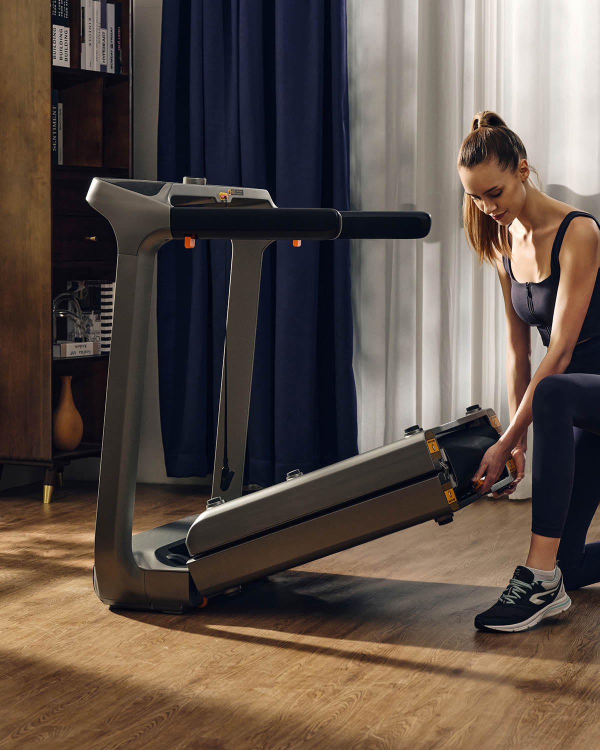 X218 Tri-Fold Under Desk Treadmill - 18KPH Speed, 300LBS Capacity, Space-Saving Design 4