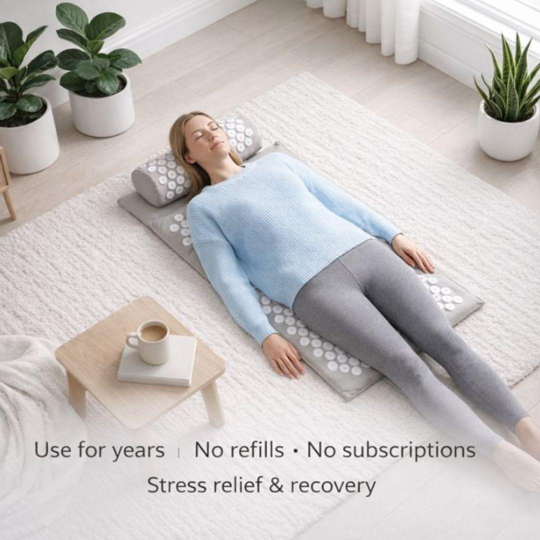 The 5-Minute Calm Ritual™ – Acupressure Mat & Neck Pillow Decompression System