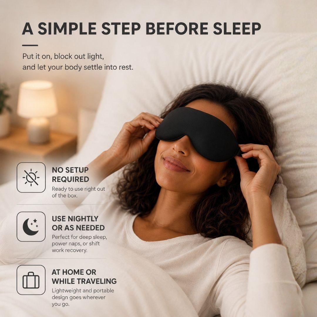 3D Contoured Sleep Mask for Deep Rest & Nervous System Calm