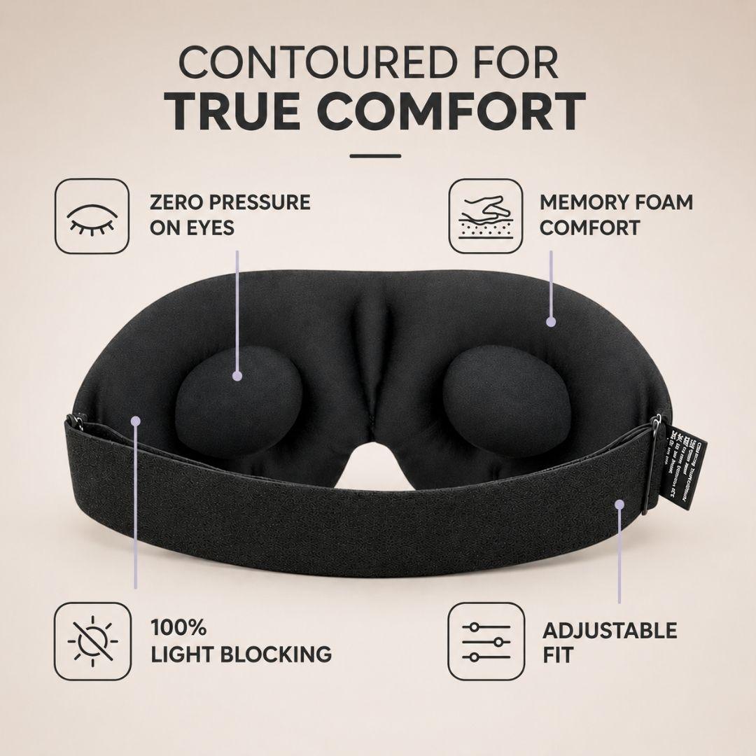 3D Contoured Sleep Mask for Deep Rest & Nervous System Calm