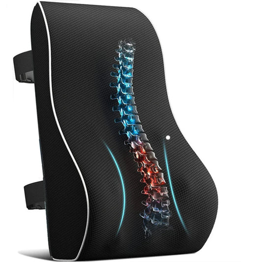 Memory Foam Lumbar Support Cushion - Ergonomic Back Support Pillow for Car and Office 1