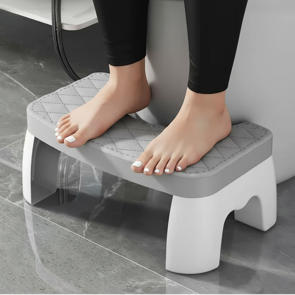 Non-Slip Bathroom Toilet Stool for Adults - Ergonomic Squatting Stool