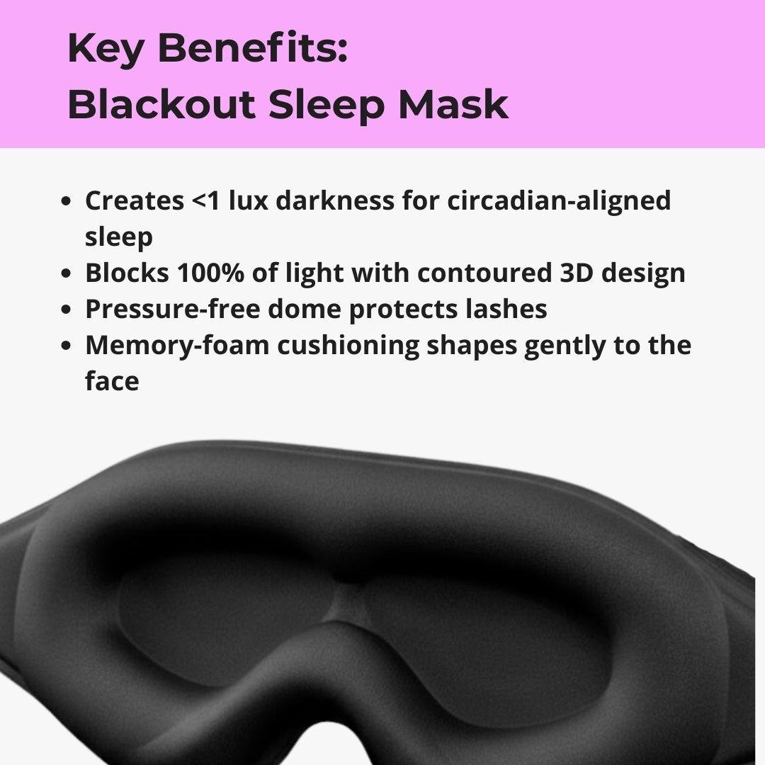 Contoured Blackout Sleep Masks – Memory Foam, 3D Pressure - Free Eye Cups & Complete Darkness for Deeper, Restorative Sleep - Natural Health Solutions