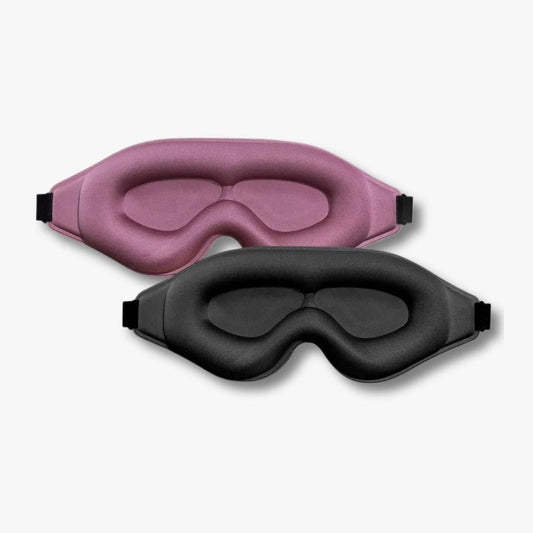 Contoured Blackout Sleep Masks – Memory Foam, 3D Pressure - Free Eye Cups & Complete Darkness for Deeper, Restorative Sleep - Natural Health Solutions