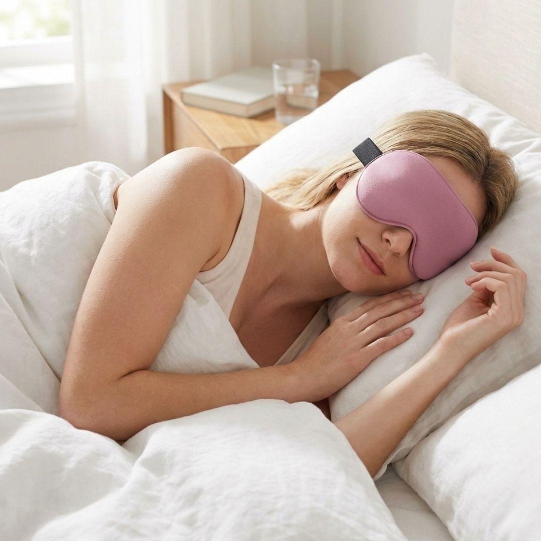Contoured Blackout Sleep Masks – Memory Foam, 3D Pressure - Free Eye Cups & Complete Darkness for Deeper, Restorative Sleep - Natural Health Solutions
