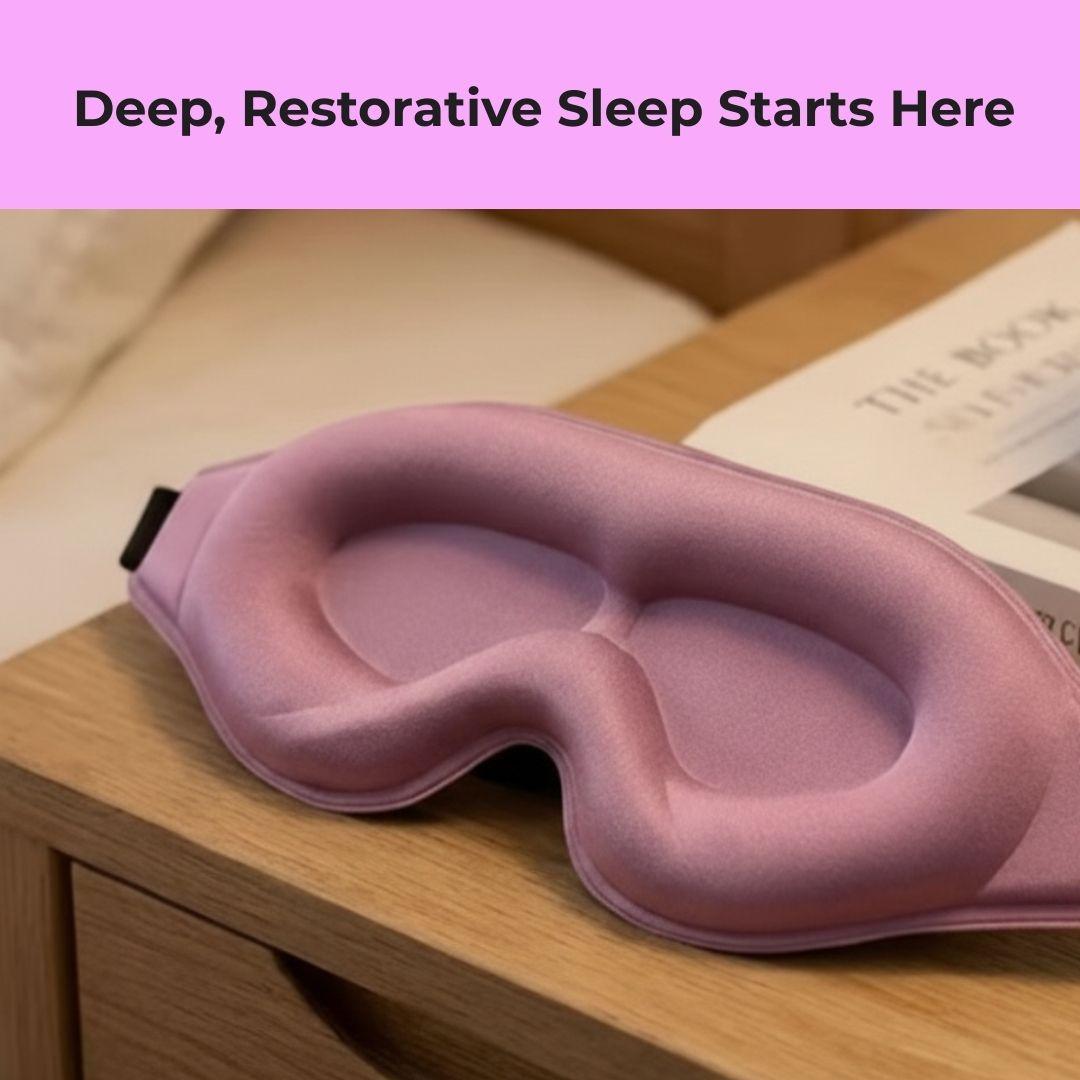 Contoured Blackout Sleep Masks – Memory Foam, 3D Pressure - Free Eye Cups & Complete Darkness for Deeper, Restorative Sleep - Natural Health Solutions